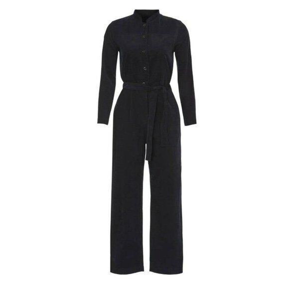 RTR Sz 38 US 6 A.P.C dark navy blue corduroy Justine jumpsuit 1 PC long sleeve - Picture 4 of 9